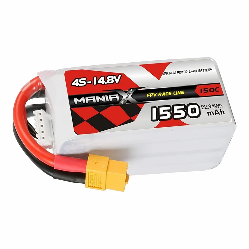 4S-14.8V 1550mAh 150C FPV Racing Lipo แบตเตอรี่