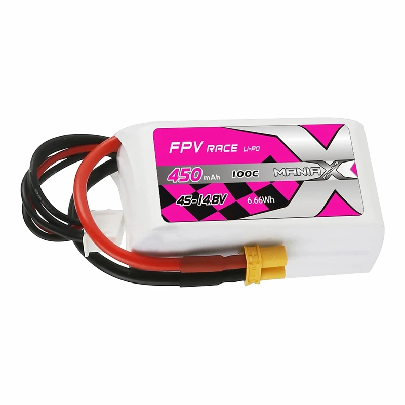 4S-14.8V 450mAh 100C FPV Racing Lipo แบตเตอรี่