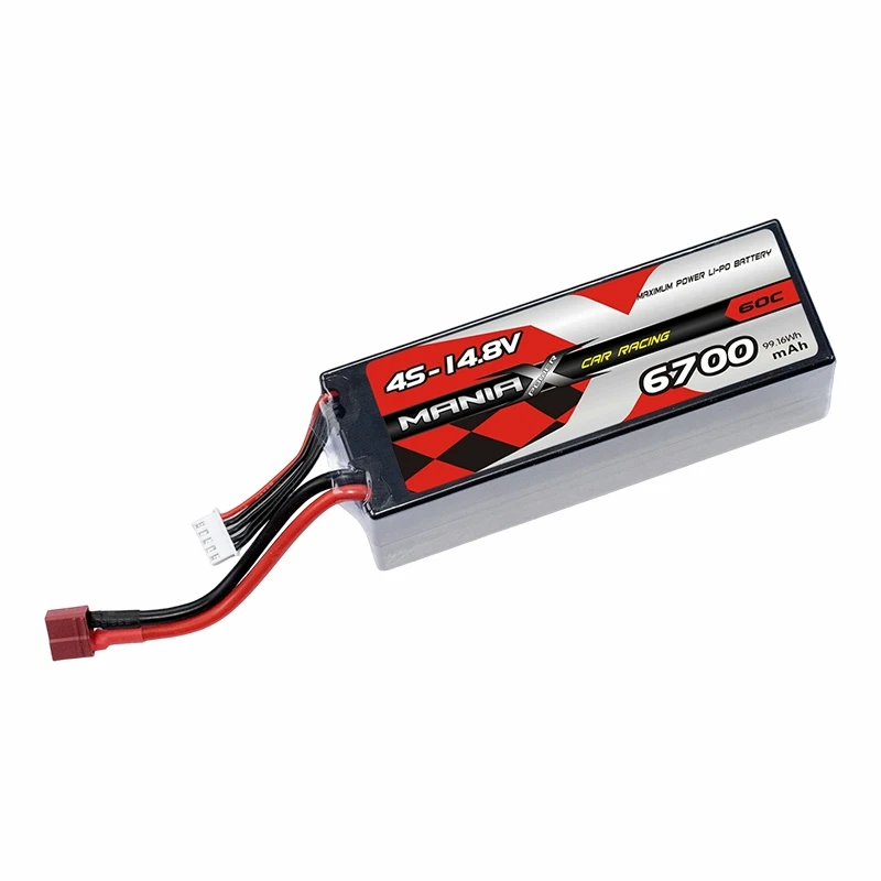 4S-14.8V 6700mAh 60C แบตเตอรี่รถแข่ง Hardcase