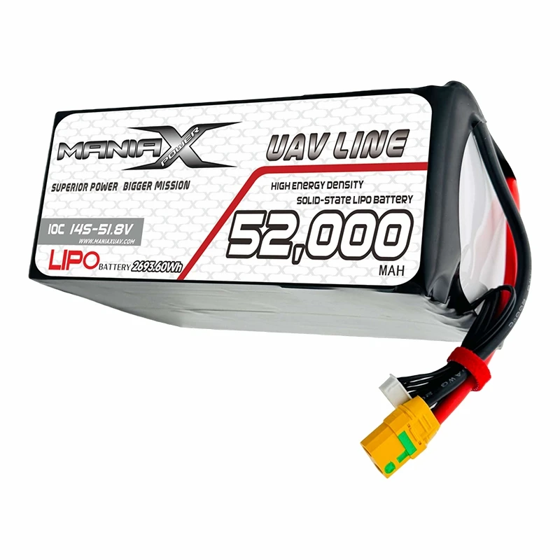 ManiaX Solid-State Lipo 14S-51.8V 52,000mAH 10C โดรนและแบตเตอรี่ UAV