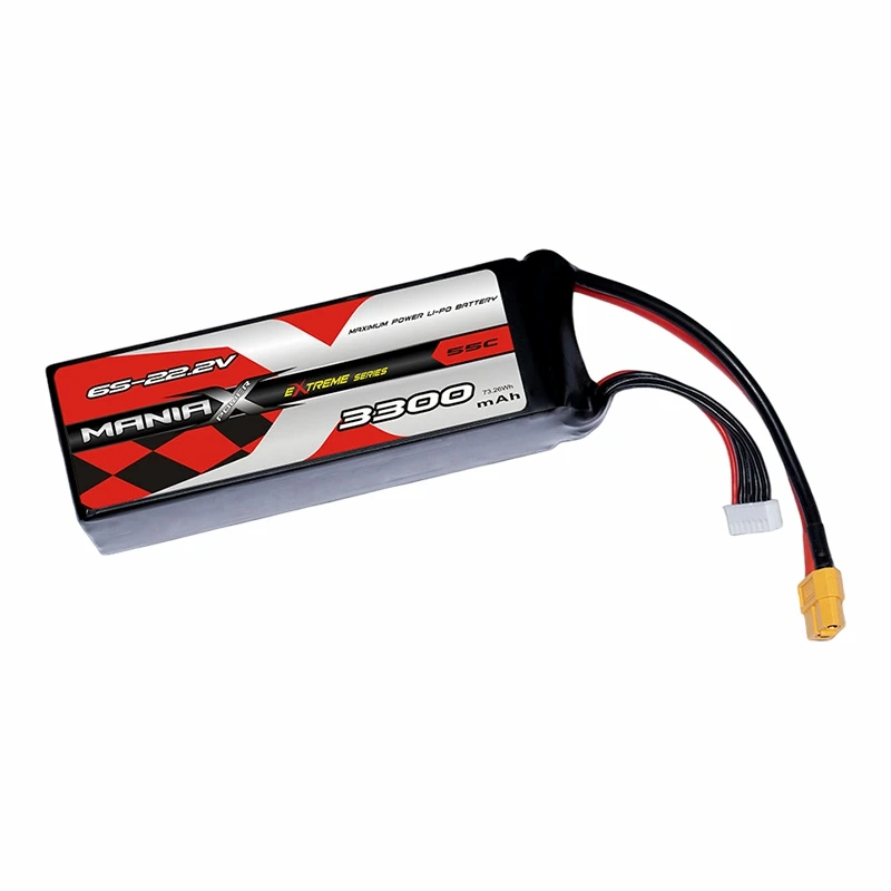 6S-22.2V 3300mAh 55C แบตเตอรี่ลิปิด