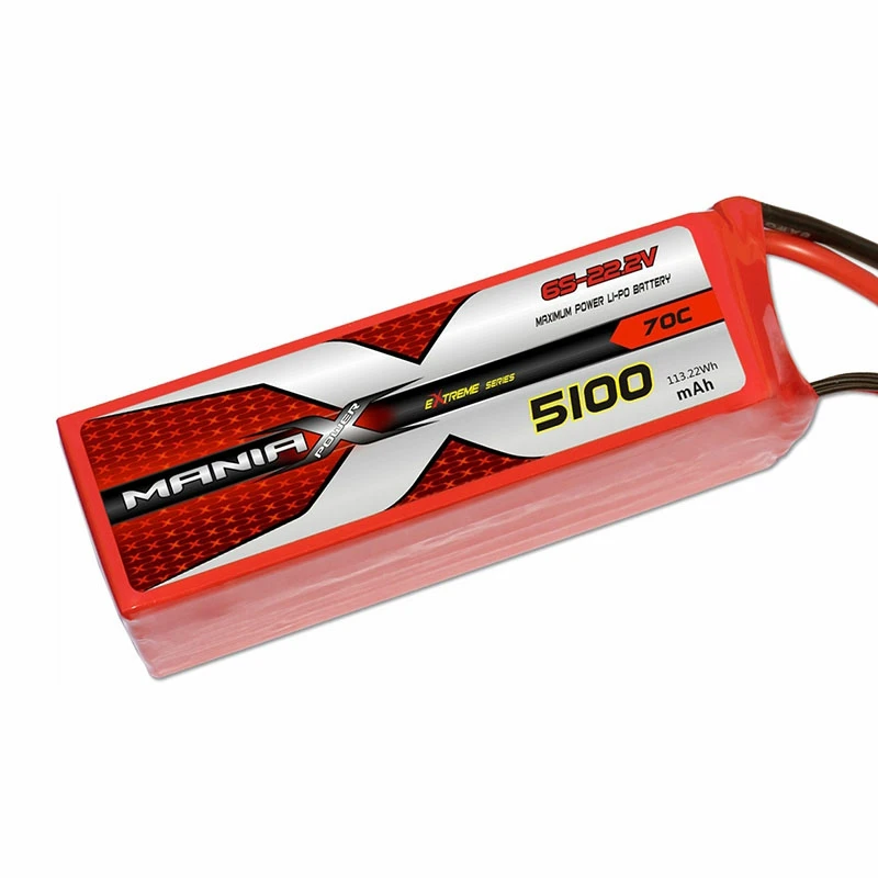 6S-22.2V 5100mAh 70C แบตเตอรี่ลิปิด
