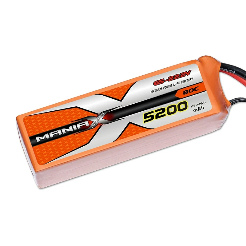 6S-22.2V 5200mAh 80C แบตเตอรี่ลิปิด
