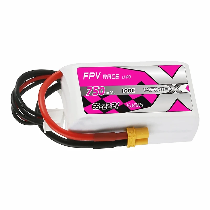 6S-22.2V 750mAh 100C FPV Racing Lipo แบตเตอรี่