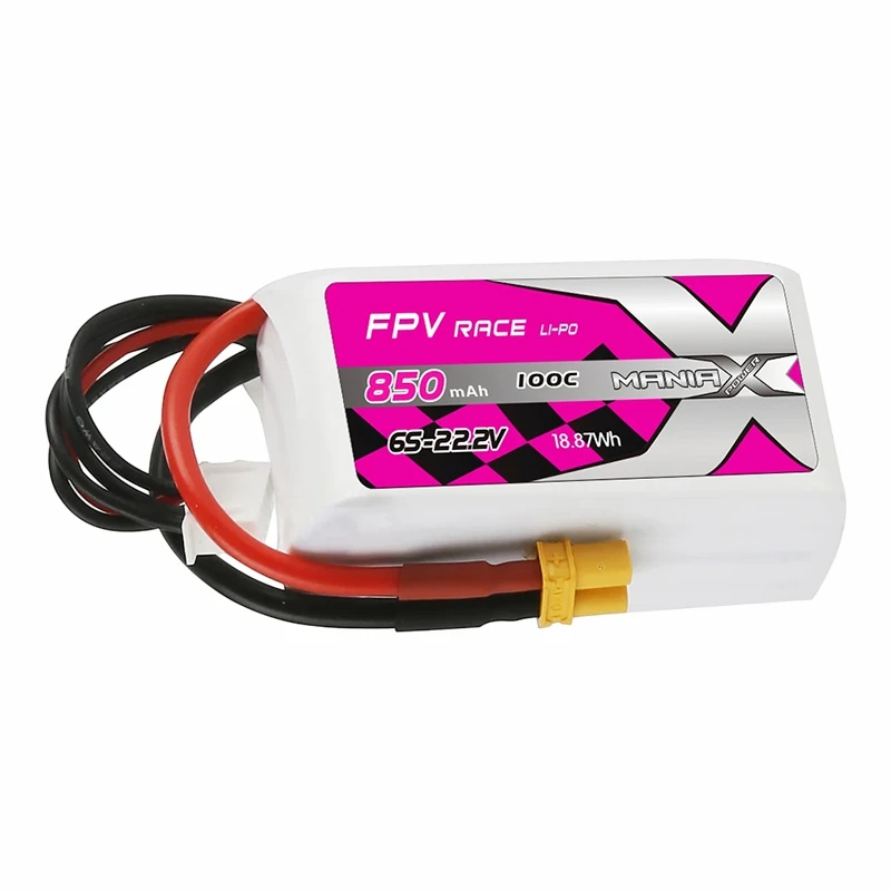 6S-22.2V 850mAh 100C FPV Racing Lipo แบตเตอรี่
