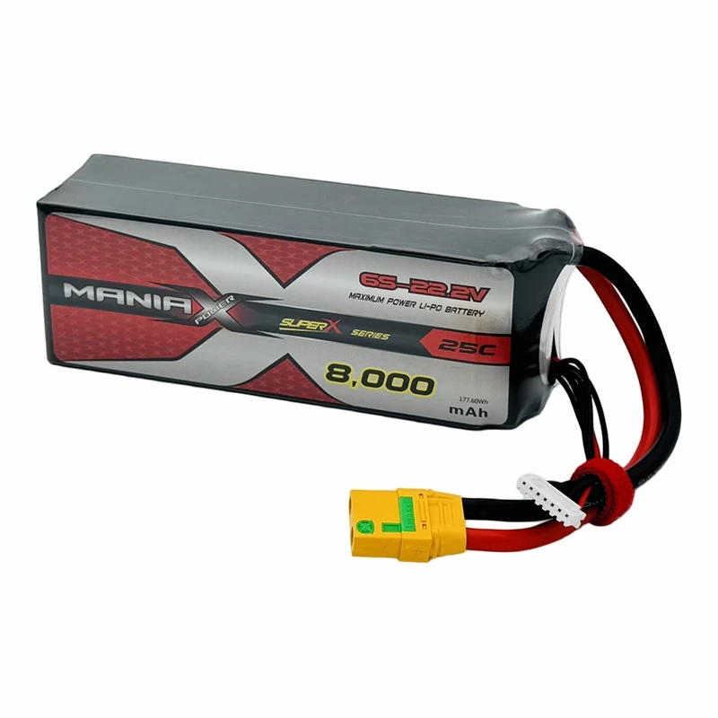 ManiaX ปกติ Lipo 6S-22.2V 8000mAh 25C Drone & UAV แบตเตอรี่