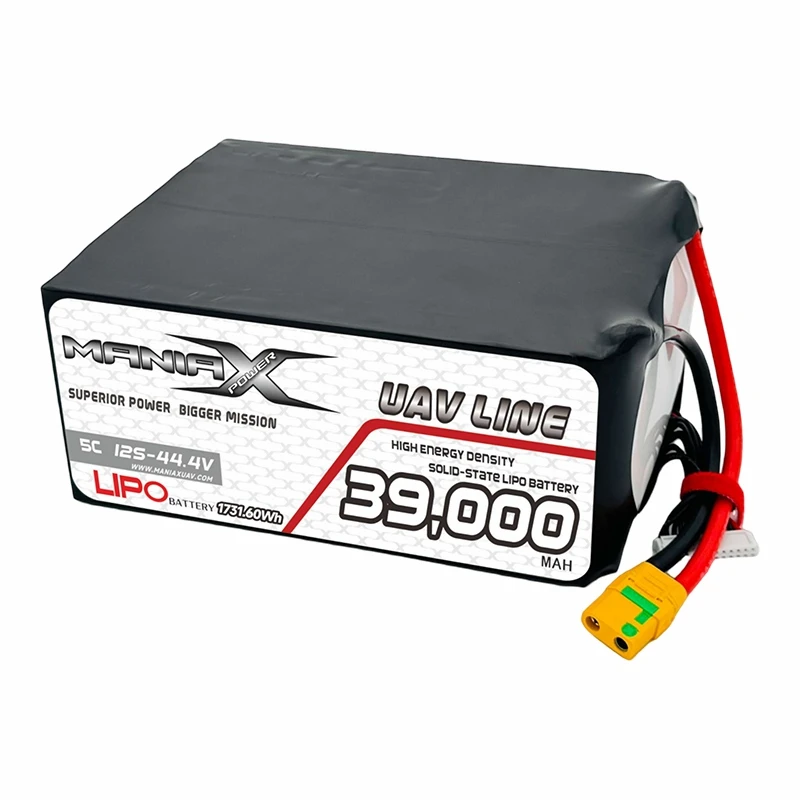 400Wh/Kg Solid-State Lipo 12S-44.4V 39,000mAh 5C Drone/ UAV/eVTOL/แบตเตอรี่หลายใบพัด