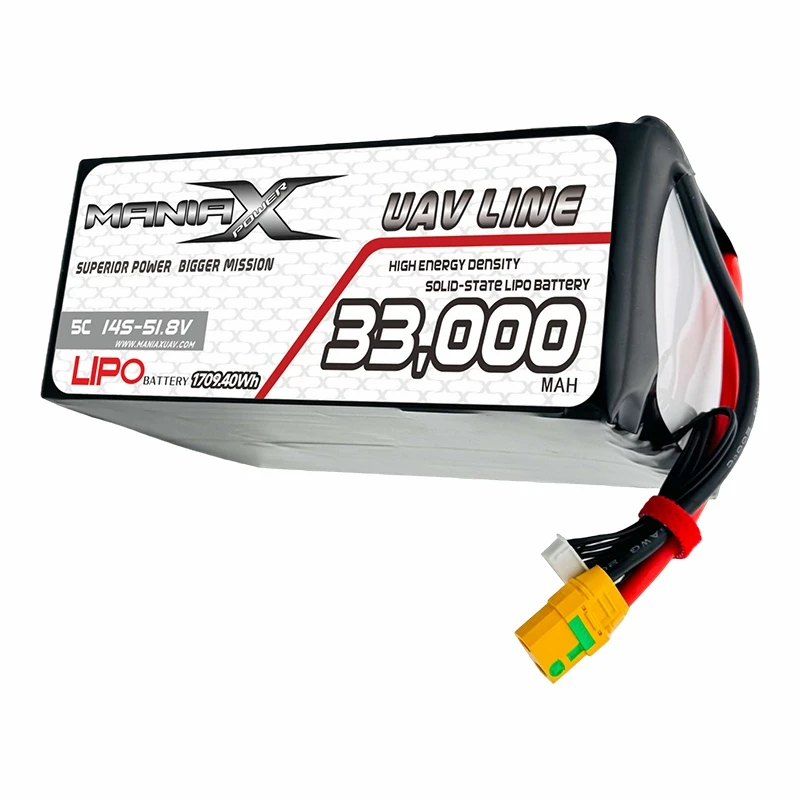400Wh/Kg Solid-State Lipo 14S-51.8V 33,000mAh 5C Drone/ UAV/eVTOL/แบตเตอรี่หลายใบพัด